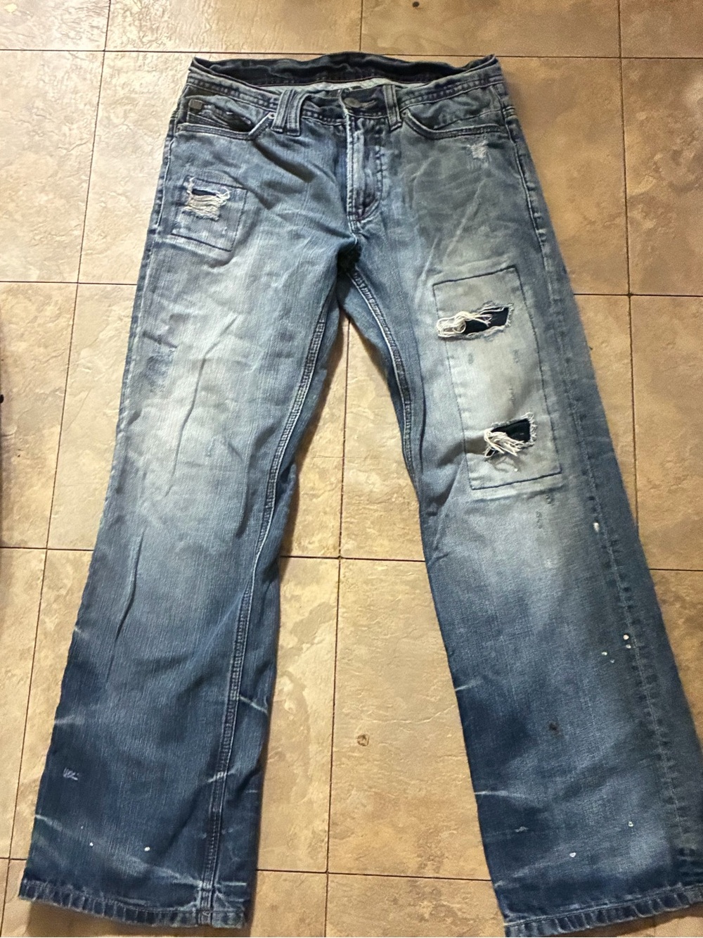 Classic Distressed Armani jeans size 28 short eagle on back pocket